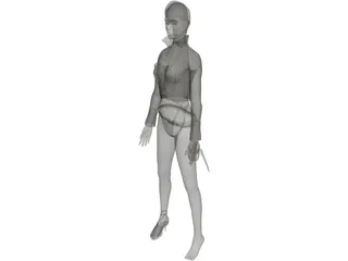 Pirate Woman 3D Model preview