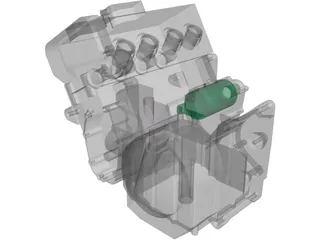 Honda CBR F2 600cc Motorcycle Engine 3D Model preview