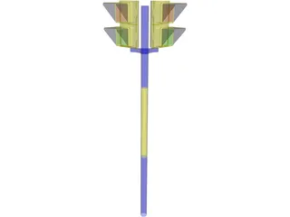Pedestrian Street Light 3D Model preview