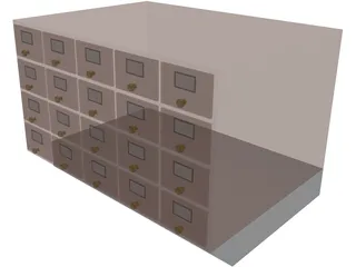 Card Catalogue 3D Model preview