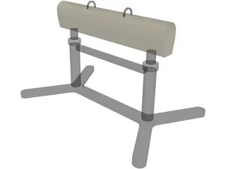 Gymnastics Horse 3D Model preview