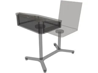 School Desk 3D Model preview