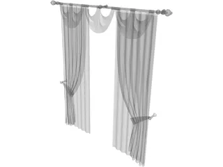 Curtains 3D Model preview