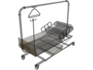 Hospital Bed 3D Model preview