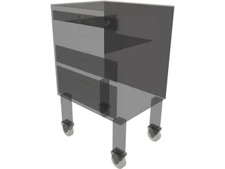 Hospital Bedside Console 3D Model preview