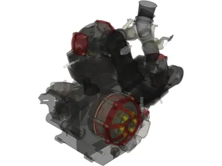 Honda CBR Blackbird 1100DS Engine 3D Model preview