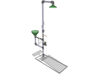 Safety Shower and Eye Wash 3D Model preview