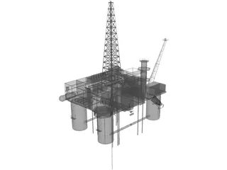 Oil Platform 3D Model preview