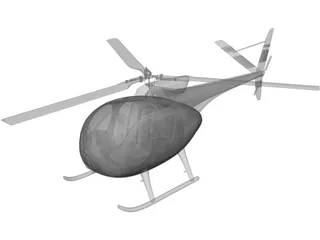 Hughes 500 3D Model preview