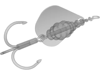 Spinner Fishing Lure 3D Model preview