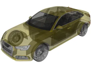 Audi A4 2.0T Quattro S-Line Sedan (2016) 3D Model preview