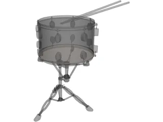 Snare Drum with Stand 3D Model preview