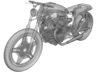 Honda CX500 Custom Cafe Racer 3D Model preview