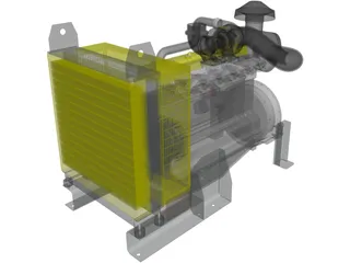 John Deere Engine 3D Model preview