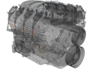 GM LS3 Engine 3D Model preview