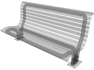 Park Bench 3D Model preview