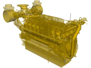 Caterpillar C35 Engine 3D Model preview