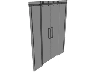 Glass Door 3D Model preview