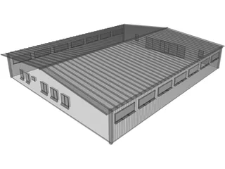 Industrial Warehouse 3D Model preview
