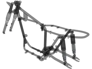 Triumph T120 Motorcycle Frame (1968) 3D Model preview