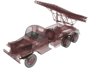 Katjuscha Russian Rocket launcher 3D Model preview
