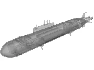 K-141 Submarine 3D Model preview