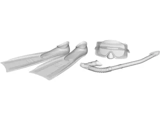 Diving Equipment 3D Model preview