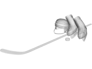 Hockey Equipment 3D Model preview