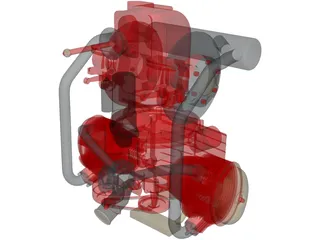 2CV Engine 3D Model preview