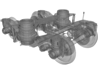 Train Bogie Y32 3D Model preview