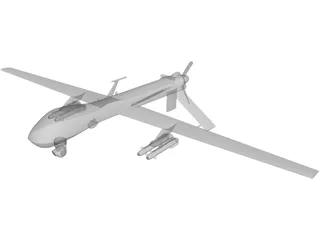 MQ-1B Predator Aircraft OAV 3D Model preview