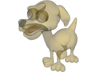 Happy Dog Cartoon 3D Model preview