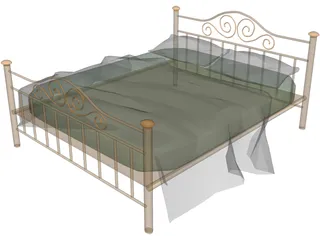 Iron Bed 3D Model preview