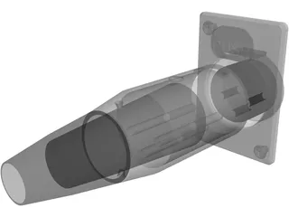 XLR Male Plug and Female Socket 3D Model preview