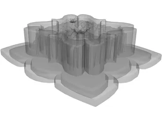 Oriental Fantasy Fountain 3D Model preview