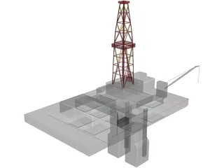 Oil Platform 3D Model preview