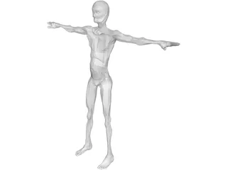 Old Skinny Man 3D Model preview