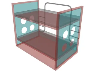 Kids Bed Baby 3D Model preview