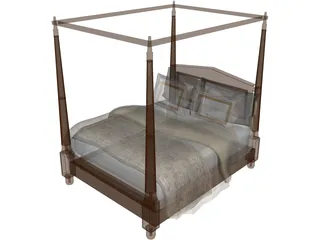 Poster Bed 3D Model preview