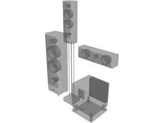 Home Cinema Set Pioneer 3D Model preview