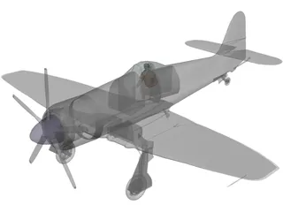 Hawker Sea Fury 3D Model preview