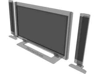 Fujitsu PlasmaVision TV 3D Model preview
