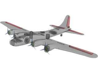 Boeing B-17 Flying Fortress 3D Model preview