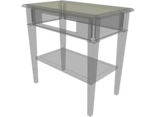 Walnut Nightstand 3D Model preview