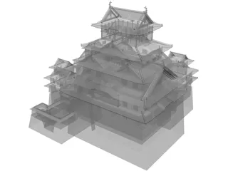 Himeji Jo Japan Castle 3D Model preview