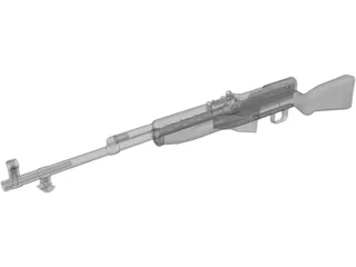 SKS Rifle 3D Model preview