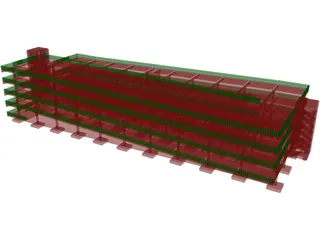 Spiral Style Multi Story Car Park 3D Model preview