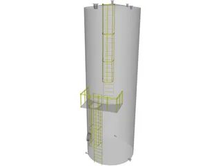 Tank, Vertical, UL 142, 29600 gallons 3D Model preview