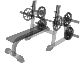 Bench Press 3D Model preview
