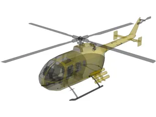 MBB BO 105 3D Model preview